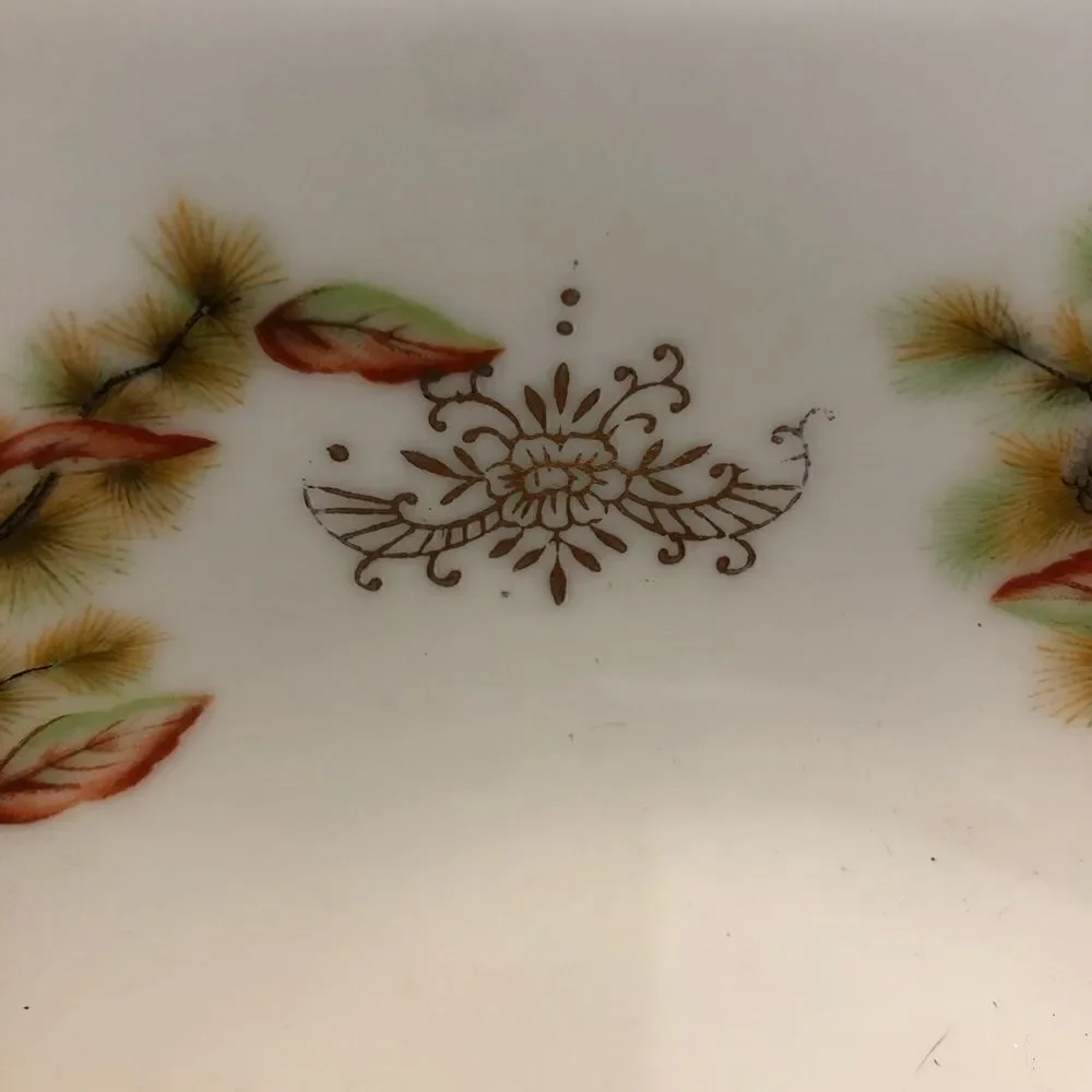 Vintage Square Gold Accented Bowl